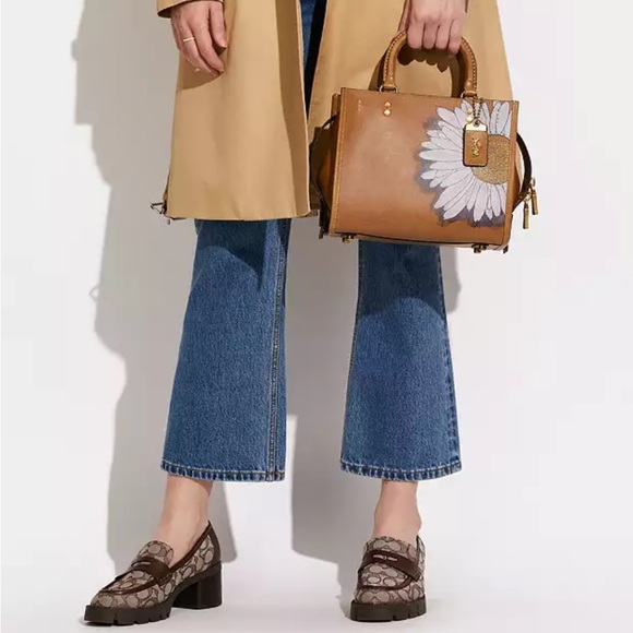 COACH X KŌKI Rogue 25 Natural Leather With Daisy Japan Limited W/ dustabg - Picture 10 of 15
